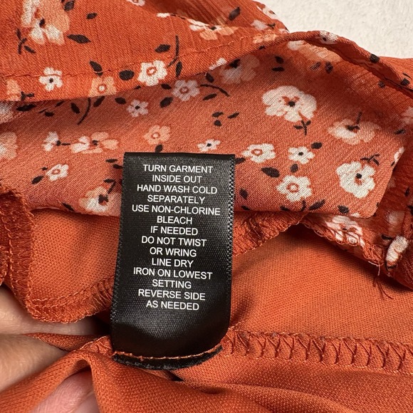 TRIXXI Off The Shoulder Dress Women's Size 2X‎ Orange Floral Mini - Picture 5 of 12